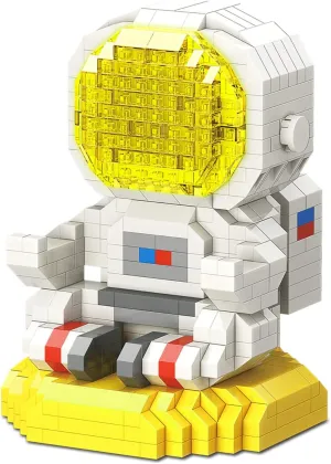 Mini Building Blocks Toy Set Micro Bricks Building Sets DIY Puzzle Set Multi-functional Astronaut Pen-holders with Tool Kit for Kids Age 8  Educational DIY Gift for Boys and Girls(Meditating Spaceman)
