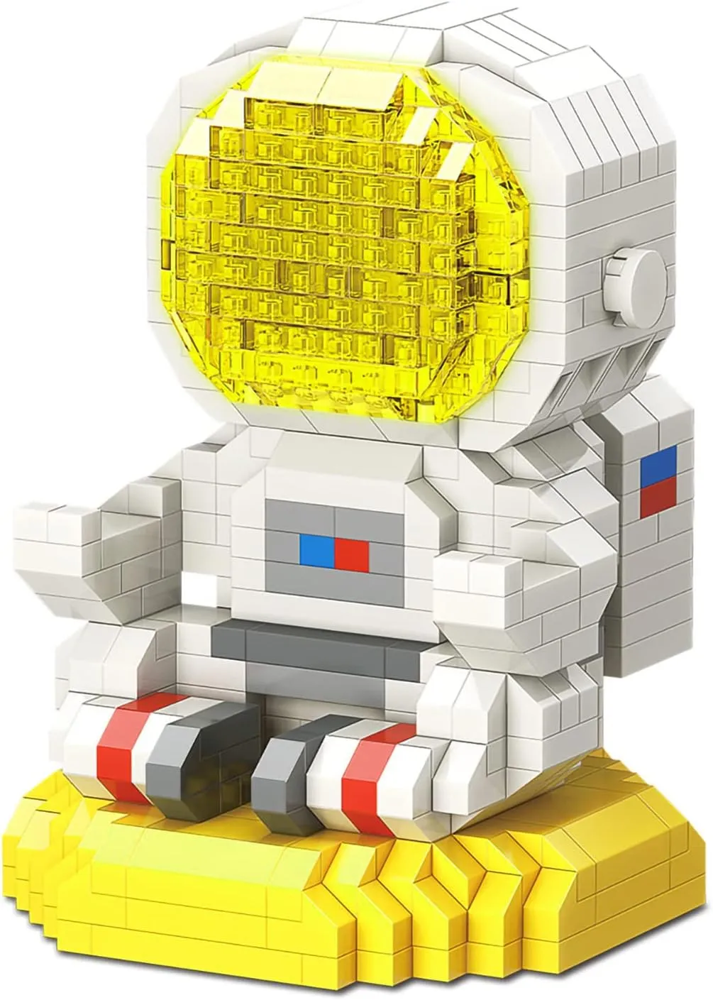 Mini Building Blocks Toy Set Micro Bricks Building Sets DIY Puzzle Set Multi-functional Astronaut Pen-holders with Tool Kit for Kids Age 8  Educational DIY Gift for Boys and Girls(Meditating Spaceman)
