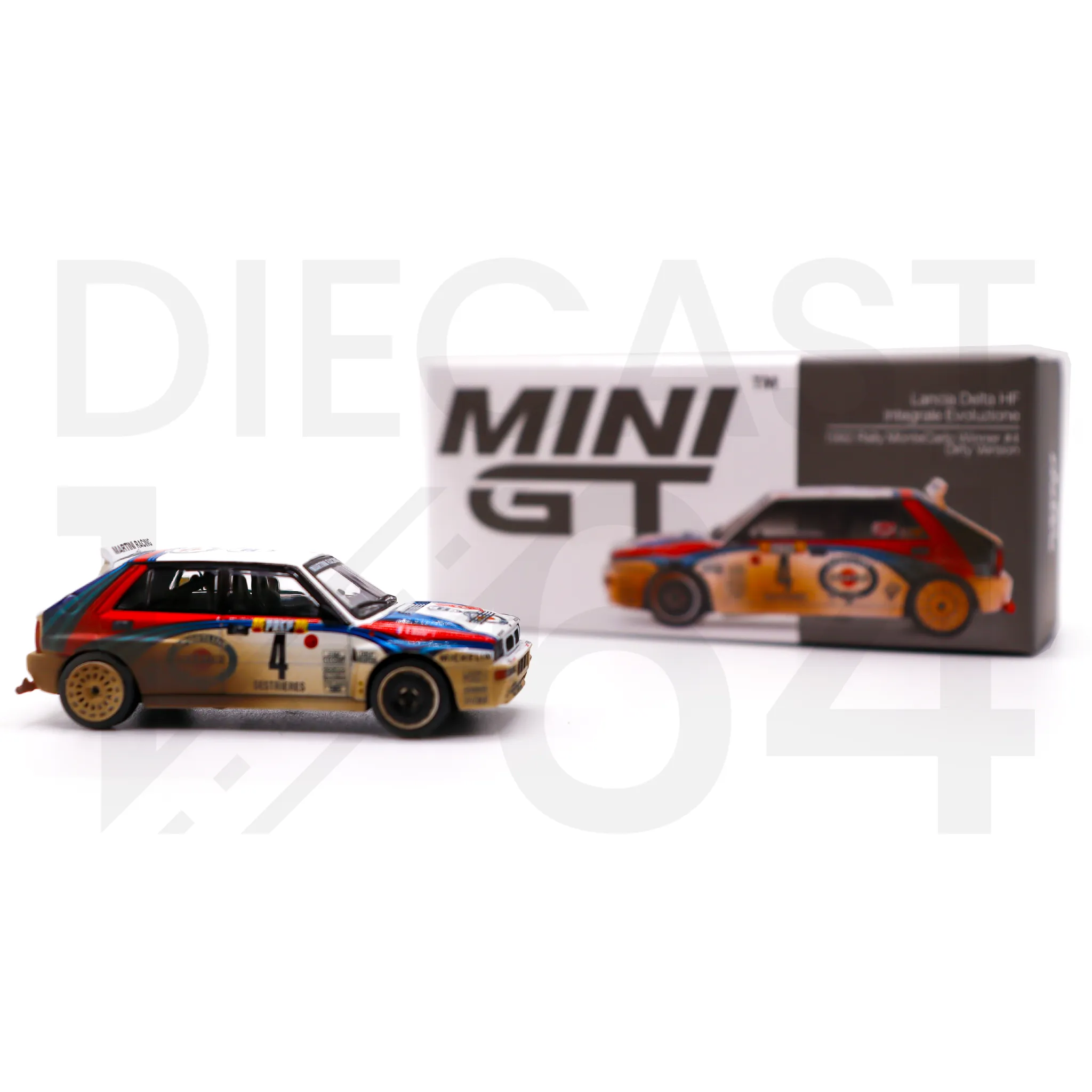 Mini GT Lancia Delta HF Integrale Evoluzione 1992 Rally MonteCarlo - Martini Racing 4 Car Set