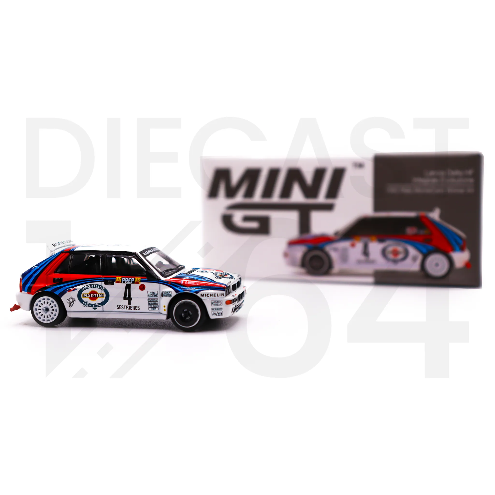 Mini GT Lancia Delta HF Integrale Evoluzione 1992 Rally MonteCarlo - Martini Racing 4 Car Set