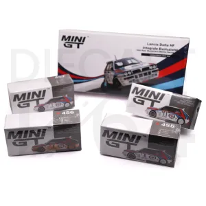 Mini GT Lancia Delta HF Integrale Evoluzione 1992 Rally MonteCarlo - Martini Racing 4 Car Set