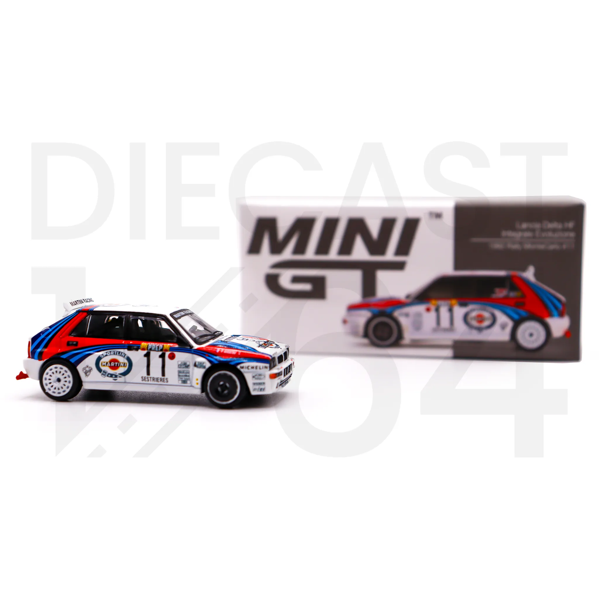 Mini GT Lancia Delta HF Integrale Evoluzione 1992 Rally MonteCarlo - Martini Racing 4 Car Set
