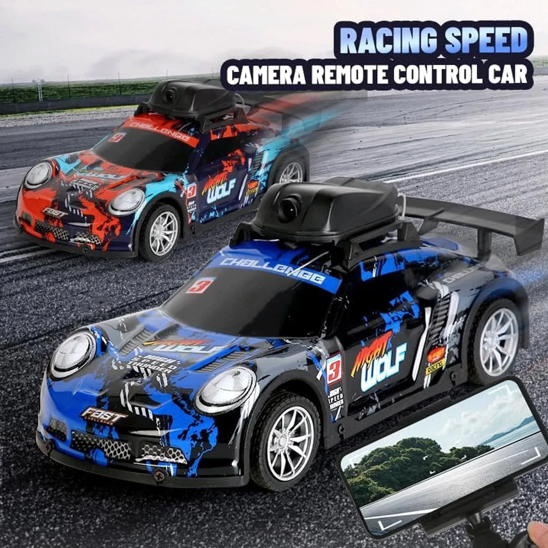 Mini RC Drift Car, 2.4G 4CH Remote Control Car with LED Lights and HD Camera, Electric RTR Racing Cars for Adult