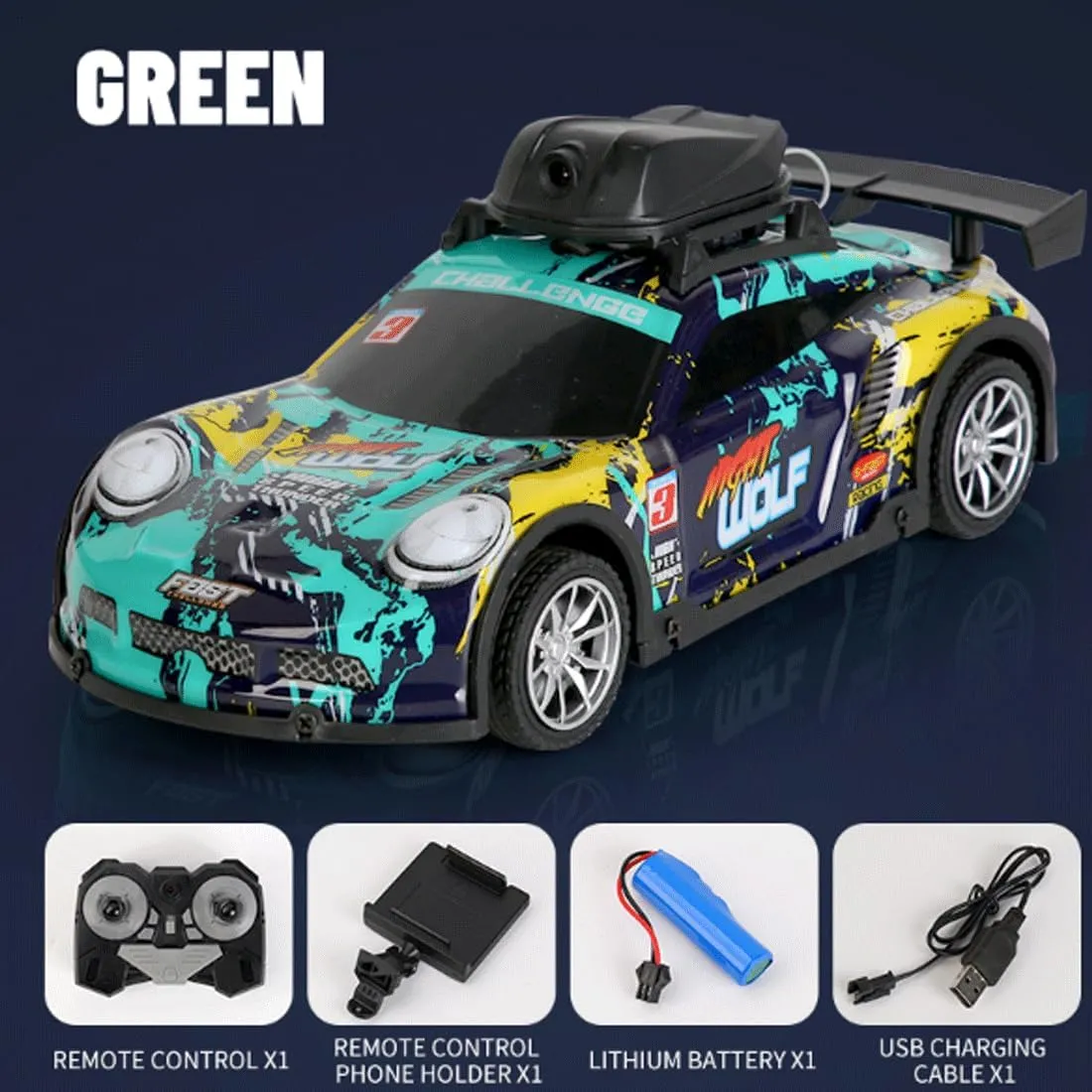 Mini RC Drift Car, 2.4G 4CH Remote Control Car with LED Lights and HD Camera, Electric RTR Racing Cars for Adult