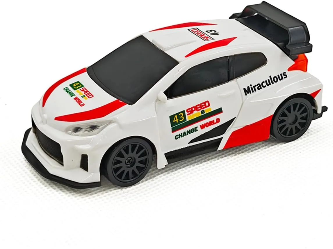 Mini RC Drift Racing Car with Gyro & LED Lights, 4WD 1/43 Scale 2.4G Full-Proportional Electric Racing Car 15KM/H High Speed Vehicle for Adult Outdoor/Indoor - RTR Version