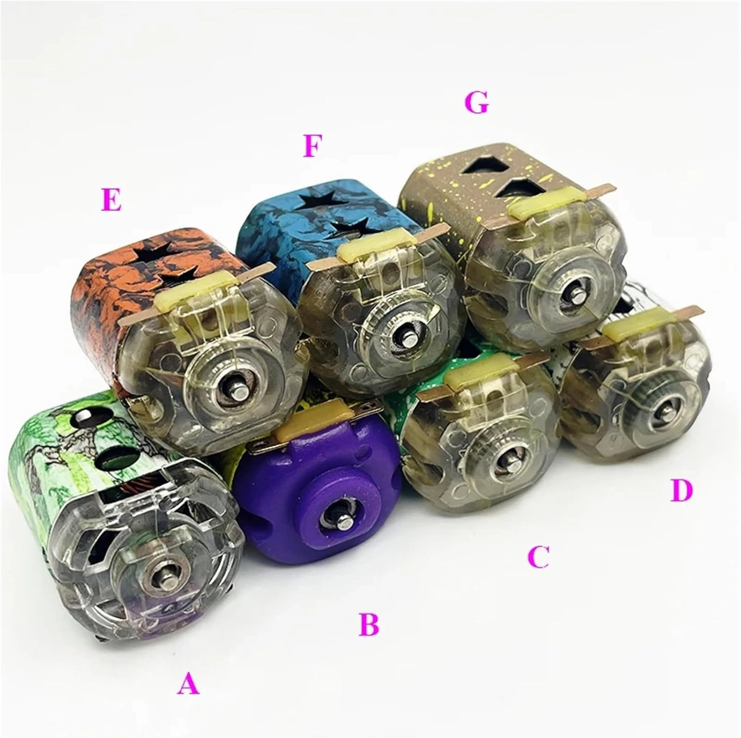 Mini 130 Slot Cars Motor DC 3V 3.7V Ultra-high Speed Strong Magnetism Engine Cooling Hole 2mm Shaft DIY RC 4WD Slot Racing Car(Model B)