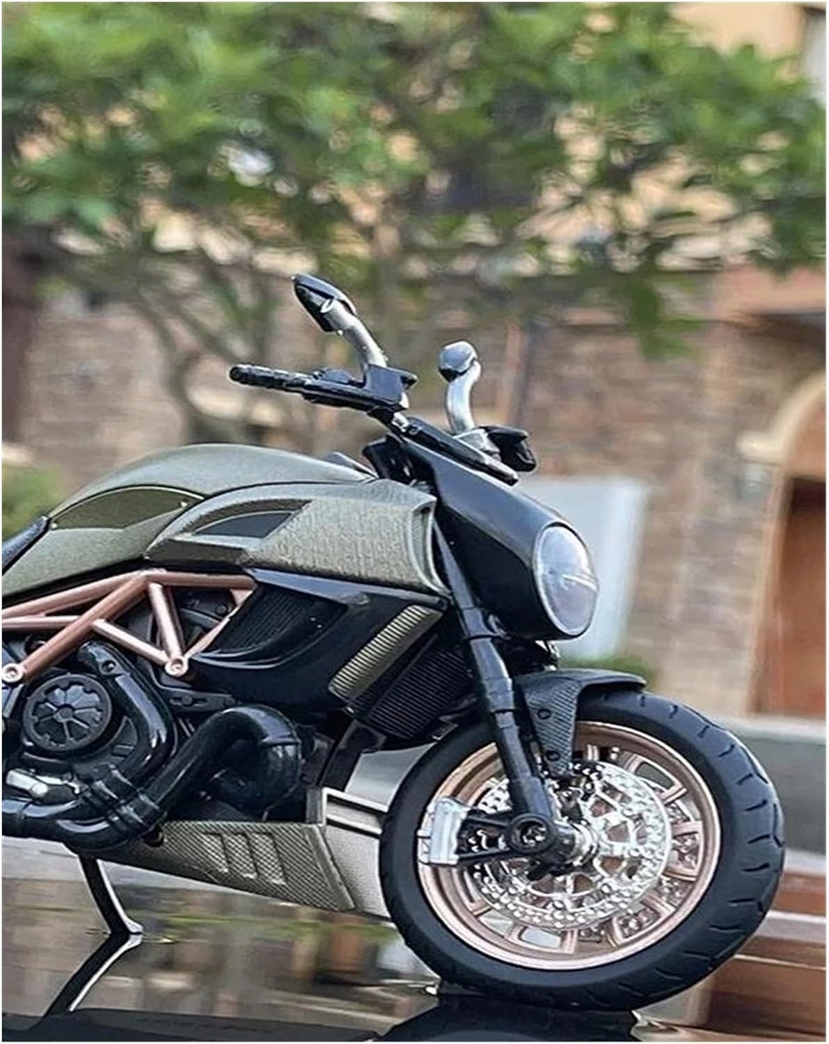 Mini Simulation Motorcycle Toys 1:12 for Ducati Street Fighter Simulation Racing car die-Casting Alloy Motorcycle Model Collection Toy Gift Adult for Boys(Red)