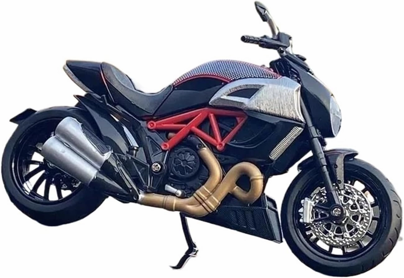 Mini Simulation Motorcycle Toys 1:12 for Ducati Street Fighter Simulation Racing car die-Casting Alloy Motorcycle Model Collection Toy Gift Adult for Boys(Red)