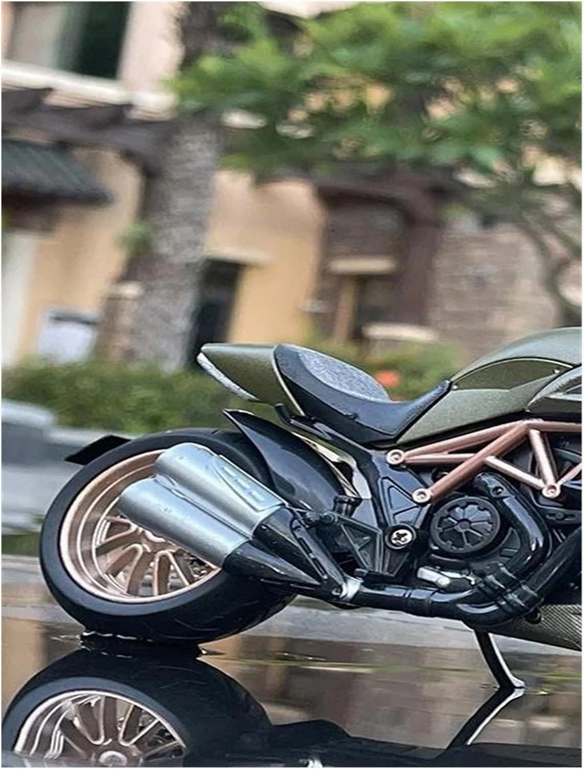 Mini Simulation Motorcycle Toys 1:12 for Ducati Street Fighter Simulation Racing car die-Casting Alloy Motorcycle Model Collection Toy Gift Adult for Boys(Red)