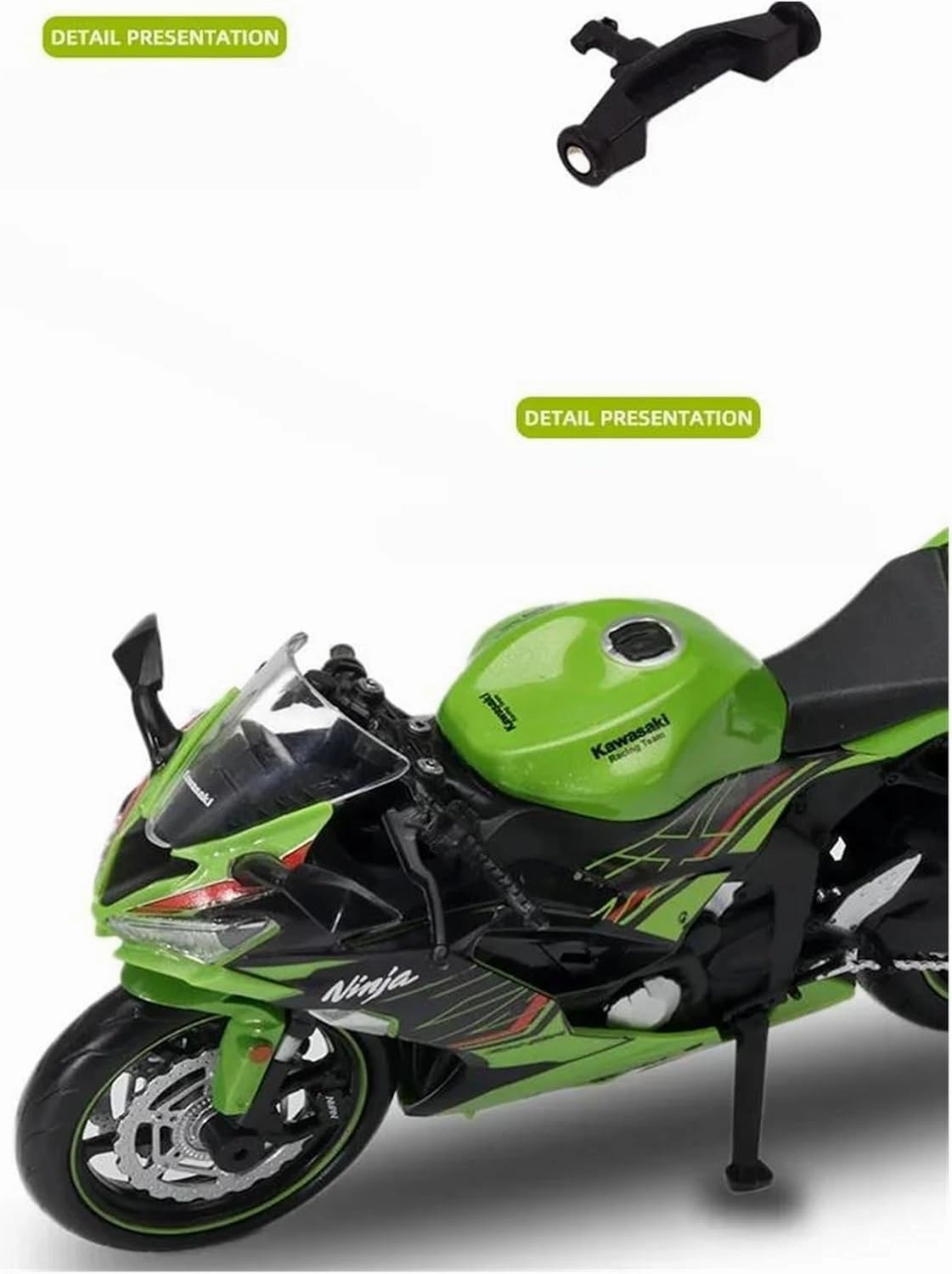 Mini Simulation Motorcycle Toys 1/12 for Kawasaki Ninja ZX-6R Alloy Racing Motorcycle Model Toy Boy Gift Collection Miniature Adult for Boys(White)