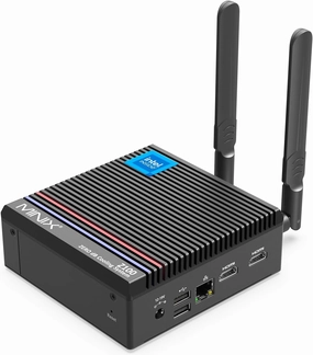 MINIX Z100-0dB Fanless Mini PC, Intel 12th Gen N100, 16GB DDR4/512GB PCIe 3.0 X4 SSD/4K Dual Display/2.5G LAN/Windows 11 Pro/Auto Power On/for Home/Office/Industrial and Commercial., Black
