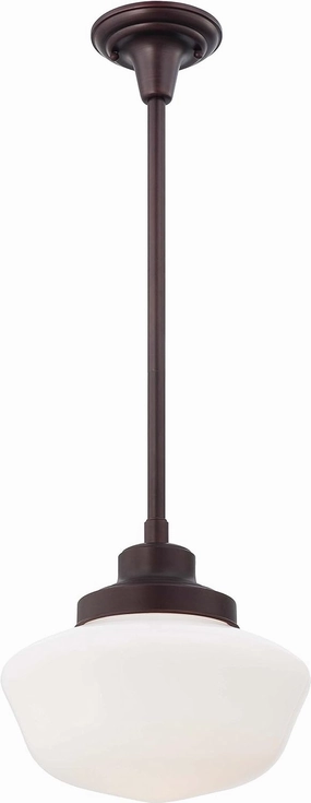 Minka Lavery 2254-576 Schoolhouse Pendant Ceiling Lighting, 1 Light, 150 Watt, Brushed Bronze