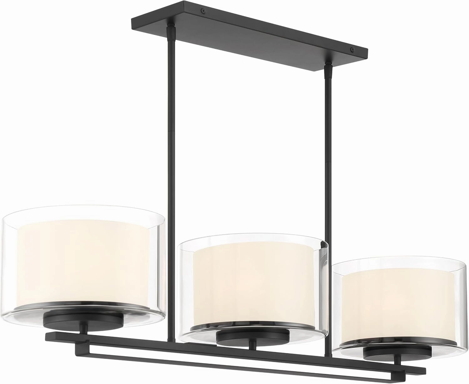 Minka Lavery 4108-66 Parsons Studio Island Chandelier, 3-Light, 300 Total Watts, 38-in H x 15-in W, Sand Coal Black
