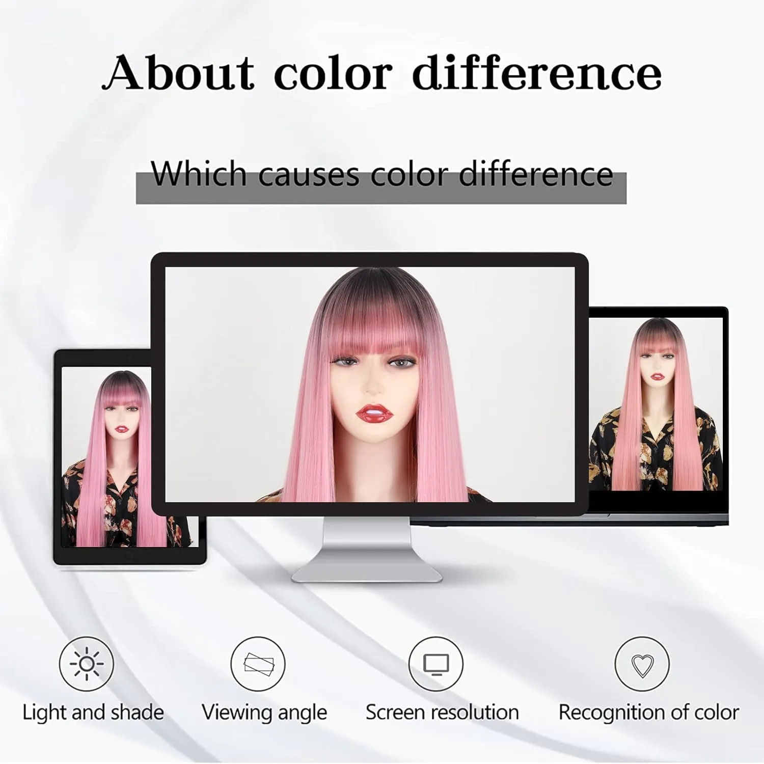 MISSQUEEN Long Pink Wigs with Bangs, Straight Pink Omber Wig for Women, Natural Looking for Party and Cosplay (30 Inch)