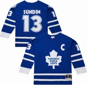 Mitchell & Ness NHL Toronto Maple Leafs Mats Sundin #13 1997/98 Throwback Power Play Jersey - Blue