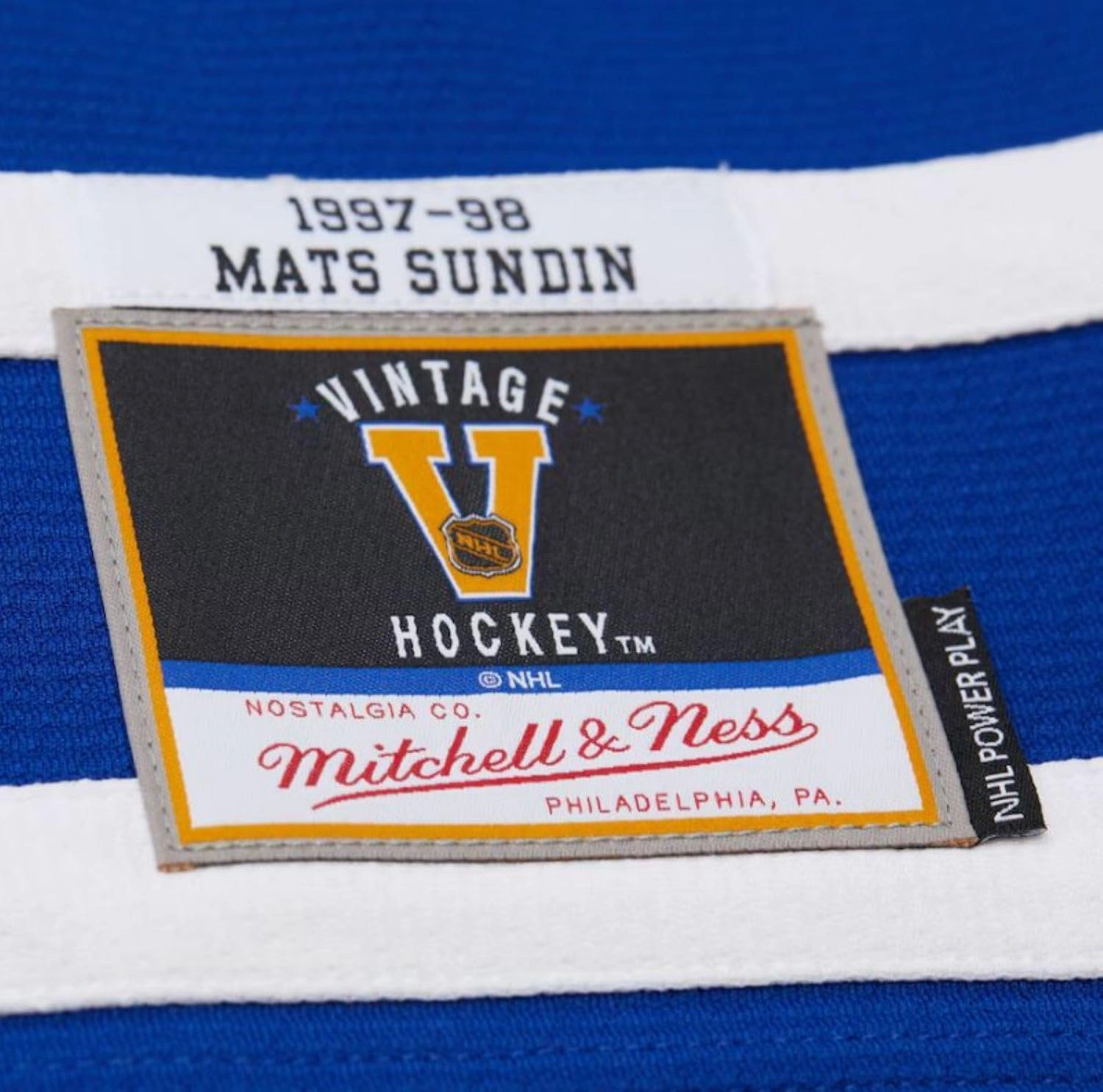 Mitchell & Ness NHL Toronto Maple Leafs Mats Sundin #13 1997/98 Throwback Power Play Jersey - Blue