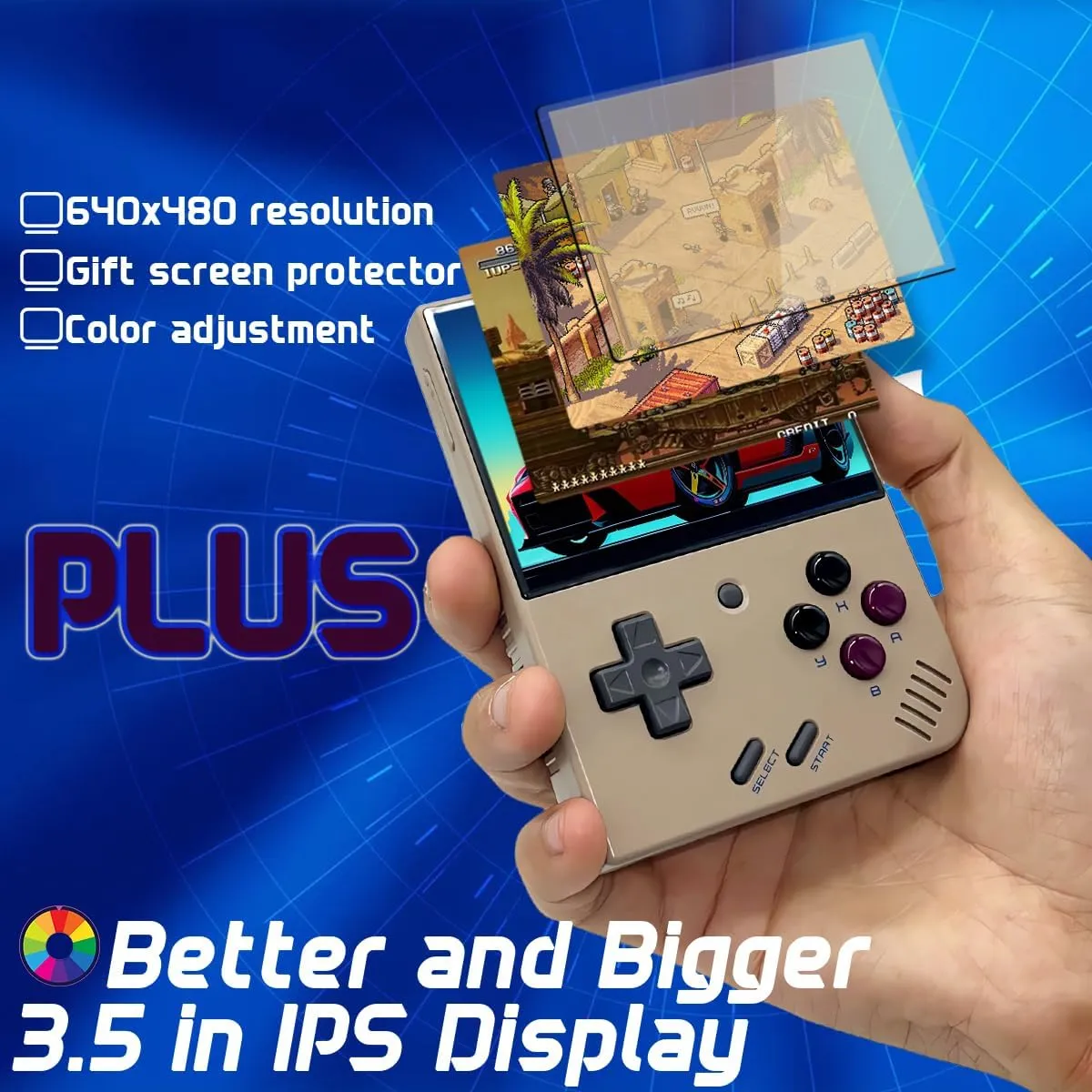 Miyoo Mini Plus OnionOS Handheld Game Console 3.5-inch 640*480 Screen 3000mAh Miyoo-Mini  with Portable Case Retro Gray