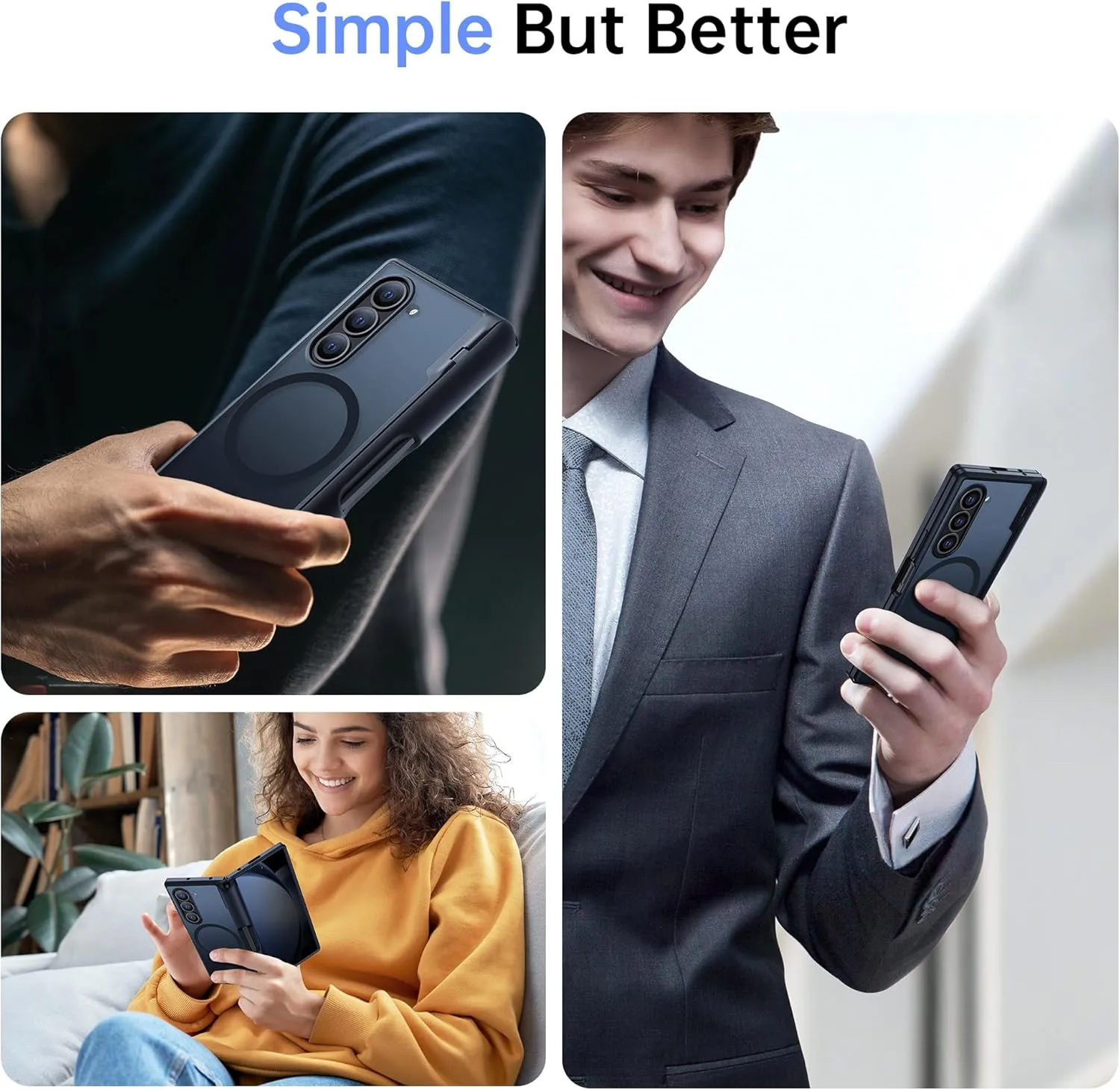 MOBOSI Privacy for Z Fold 6 Case with Anti-Peep Front Screen Protector, Compatible with Magsafe, Built-in Magnetic Hinge Protector&S Pen Holder Full Body Phone Case for Samsung Galaxy Z Fold6, Black