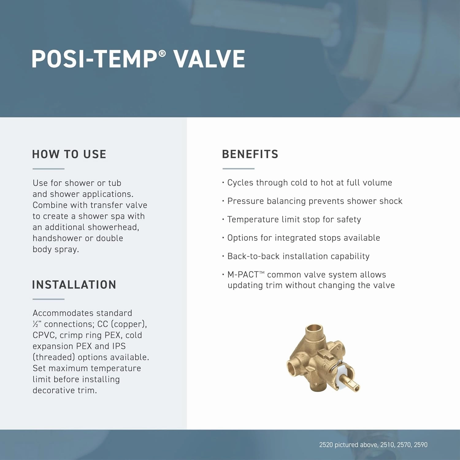 Moen Gibson Brushed Nickel Posi-Temp Pressure Balancing Eco-Performance Modern Shower Faucet, Valve Required, T2902EPBN