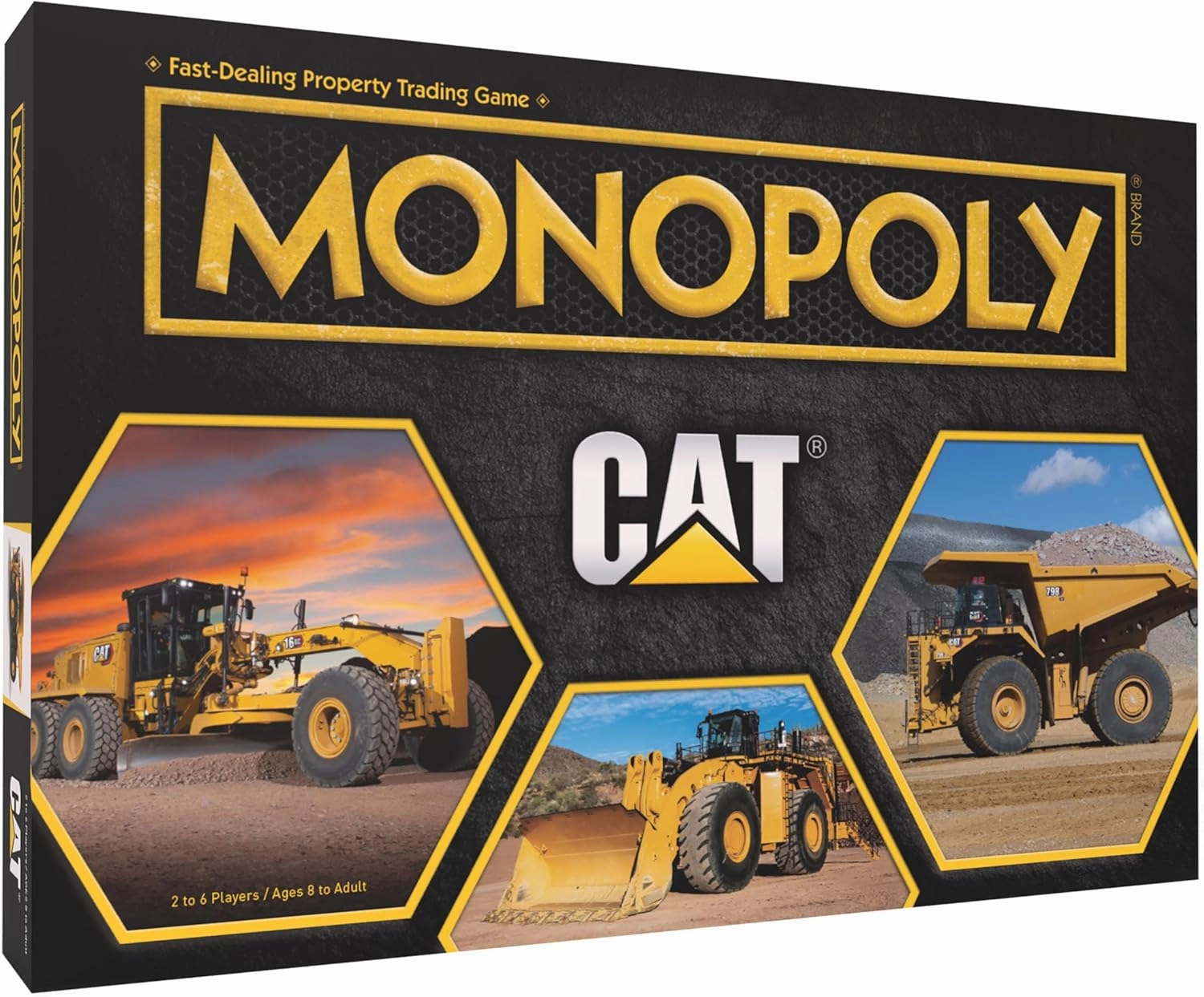 Monopoly Caterpillar | Play as Hard Hat, Tool Bag Work Boot & More | Officially Licensed and Collectible Monopoly Game Based On Caterpillar Company for 2-6 Players