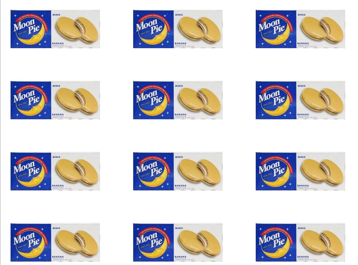 Moon Pie Mini Marshmallow Sandwich Cookies, 72 Count, Individually Wrapped (Banana)
