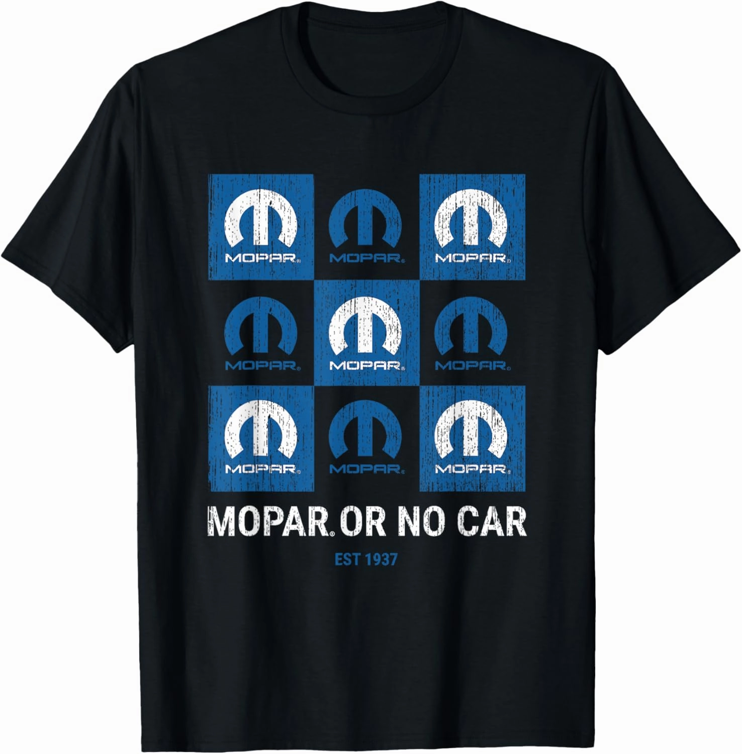Mopar Or No Car Checkered T-Shirt