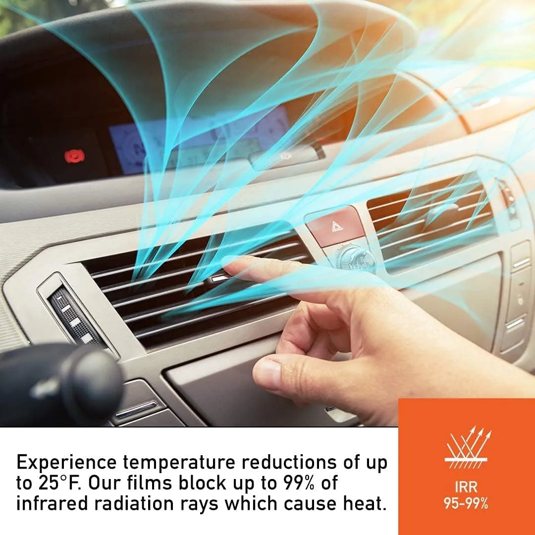 MotoShield Pro DIY Premium Nano Ceramic Tint (5% VLT) 20” in x 10’ ft Roll | Professional Window Film for Auto, Reduce Infrared Heat & Block UV by 99%