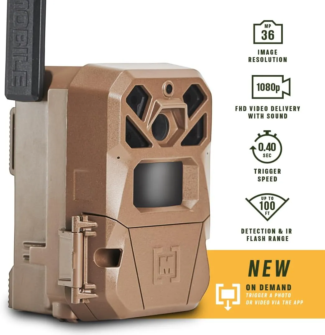 Moultrie Edge 2 Cellular Trail Camera - Auto Connect Nationwide 4G LTE - On Demand 36MP Photo - 1080P Video with HD Audio - 100 Ft Detection Range - Low Glow Flash