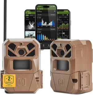 Moultrie Edge 2 Cellular Trail Camera - Auto Connect Nationwide 4G LTE - On Demand 36MP Photo - 1080P Video with HD Audio - 100 Ft Detection Range - Low Glow Flash