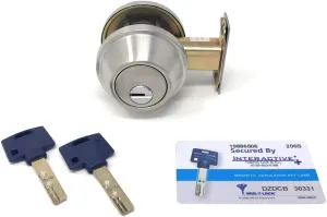 Mul-T-Lock Interactive  Cronus High Security Grade 2 Single Cylinder Dead-Bolt w/Thumb Turn 2-3/8 or 2-3/4 Adjustable Backset for Commercial and Residential Metal Or Wood Doors (Stainless Steel)