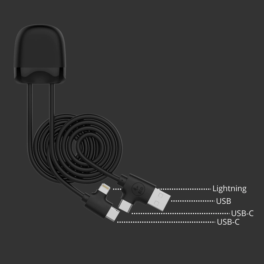 Multi Cable USB 3 in 1Connector Charging Cable USB-C, USB, Lightning - 1 Meter with Data Transfer for Universal Smartphones iPhone, Samsung, Huawei, Wiko, Xiaomi Ice-C Black