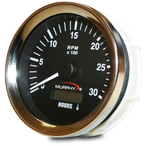 Murphy by Enovation Controls ATH-30 12/24 VDC Analog Tachometer/Hourmeter (20700249)