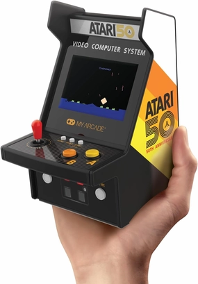My Arcade Atari Micro Player Pro: 100 Arcade Classics Games, 6.75" Portable Mini Arcade Machine, Playable Video Game Collectible