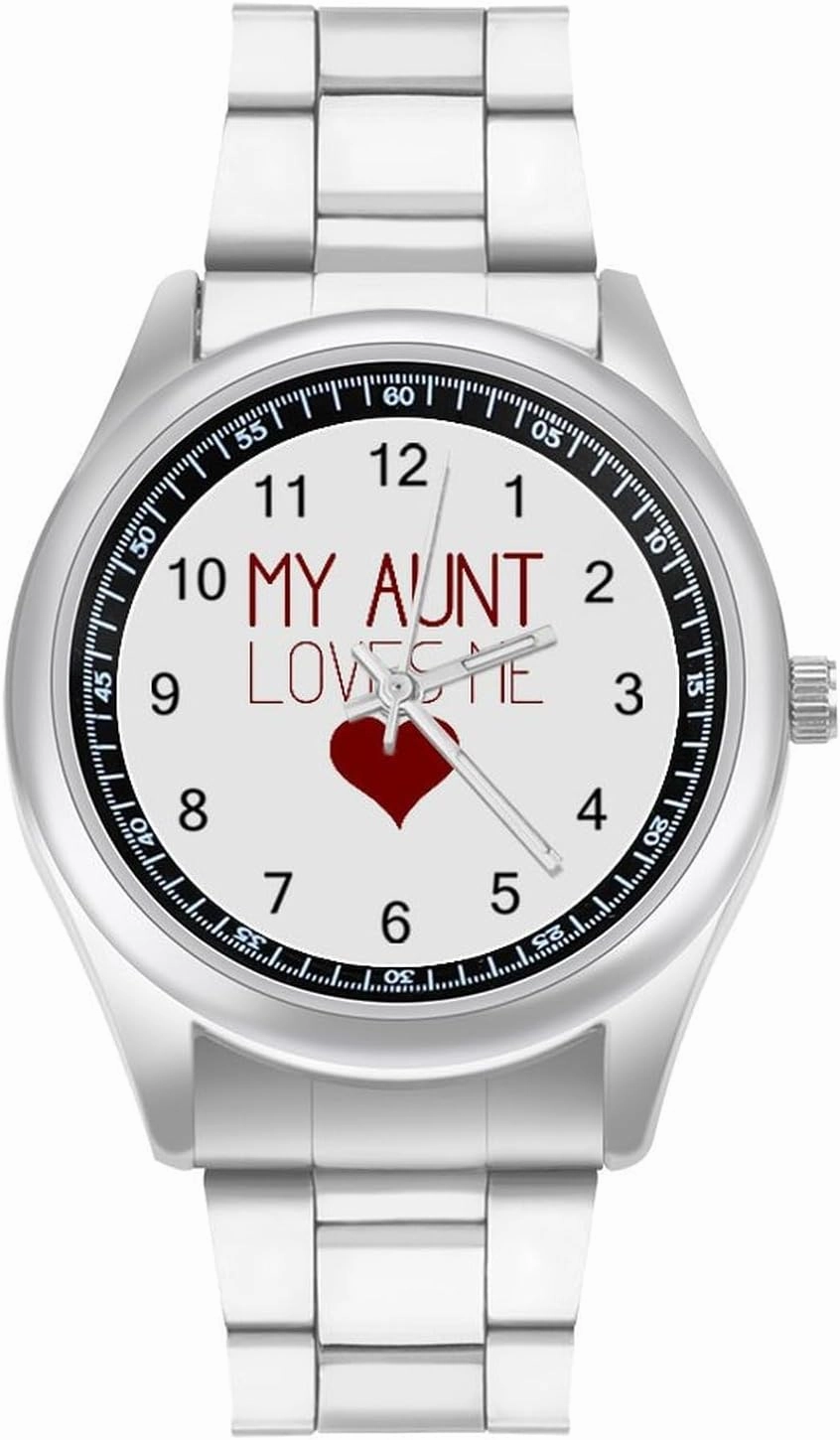 My Aunt Loves Me Casual Wrist Watches for Men Classic Business Dress Watch Big Face for Work Gym