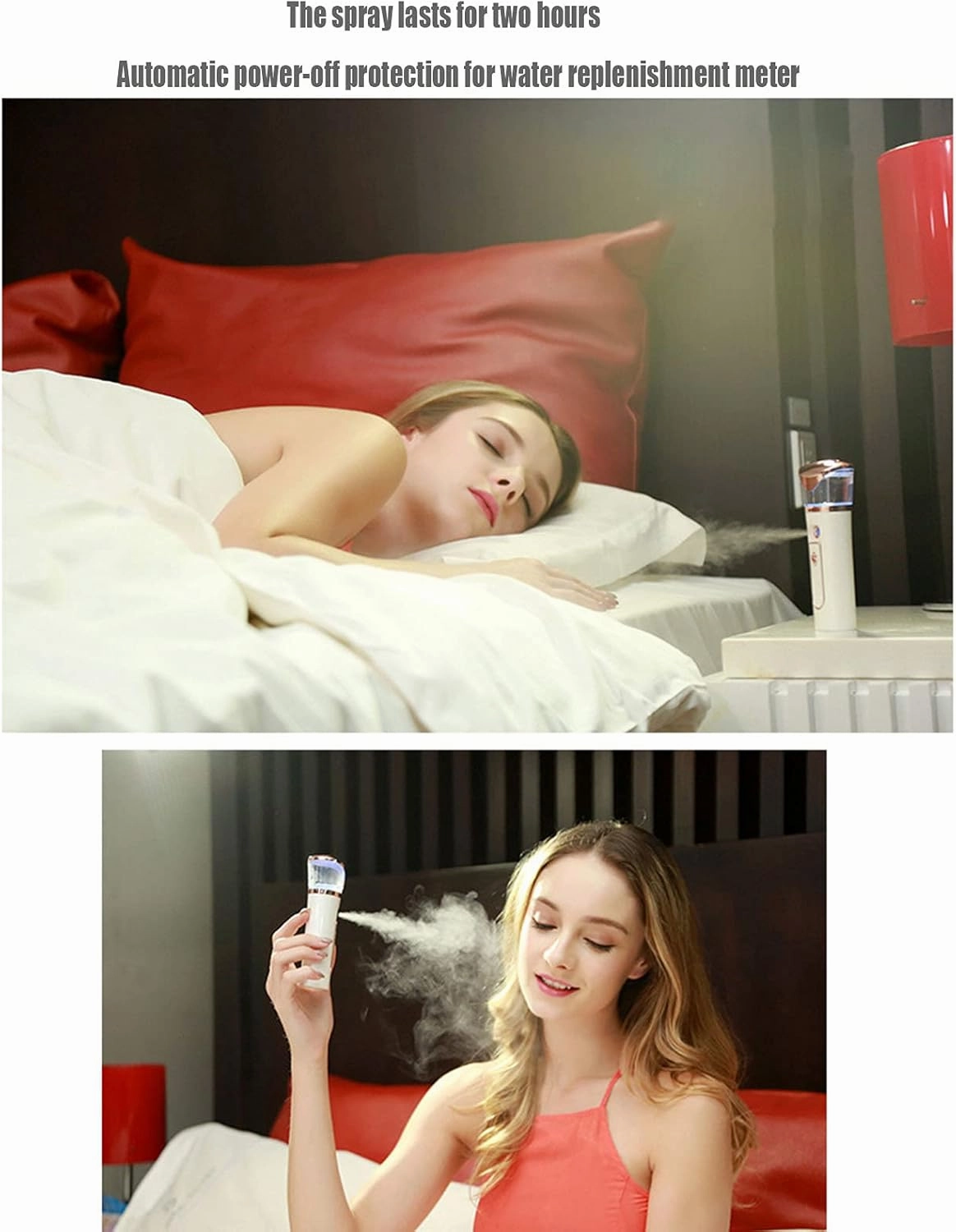 Nano Facial Spray Facial Steamers Mist Sprayer Portable Nano Sprayer Nano Suitable Facial Moisturizinghydrating Eyelash Extension USB(Color:Pink)