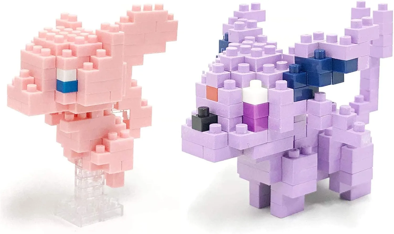 Nanoblock - 2 Set Bundle - Espeon (Eifie in Japan) and Mew - Adjustable Pokemon Characters (Japan Import)