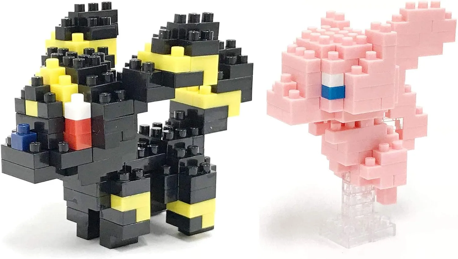 nanoblock 2 Set Bundle - Umbreon (Blacky in Japan) and Mew - Adjustable Pokemon Characters (Japan Import)