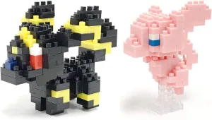 nanoblock 2 Set Bundle - Umbreon (Blacky in Japan) and Mew - Adjustable Pokemon Characters (Japan Import)