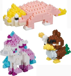 Nanoblocks - 3 Set Bundle - Slowpoke, Galarian Farfetch'd and Galarian Ponyta - Adjustable Pokemon Characters (Japan Import)