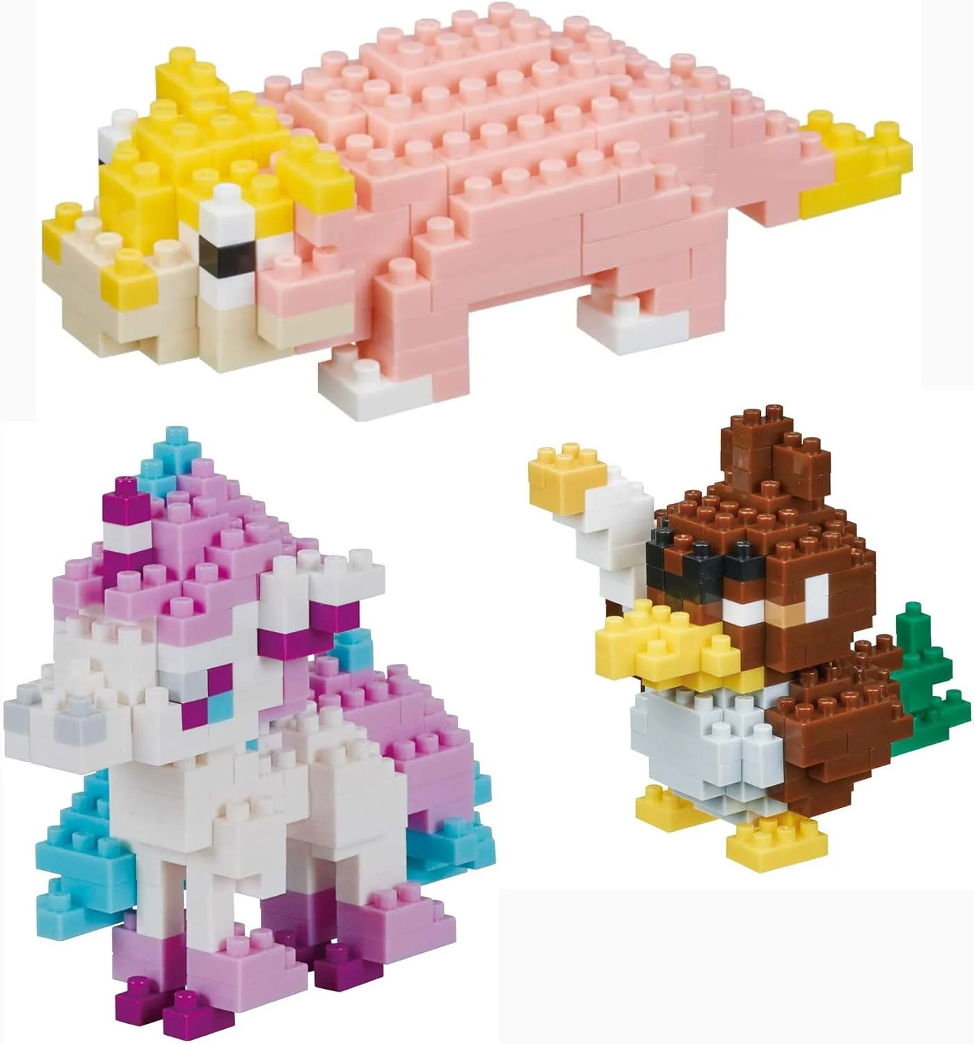 Nanoblocks - 3 Set Bundle - Slowpoke, Galarian Farfetch'd and Galarian Ponyta - Adjustable Pokemon Characters (Japan Import)