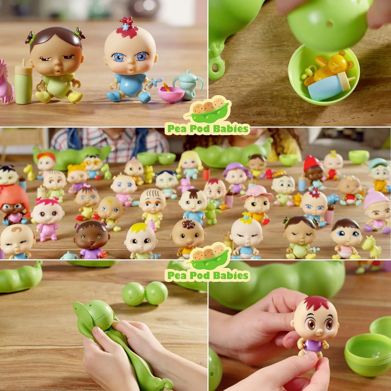 Nature Bound Pea Pod Babies Bundle - Collectible Mystery Surprise Toys with Mini Baby, Clothing, & Accessories - Small Doll (Beach Party Set)