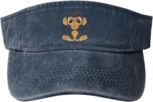 Naughty Monkey Sun Visor Hats Adjustable Baseball Cap for Women Men Sun Hat Golf Caps