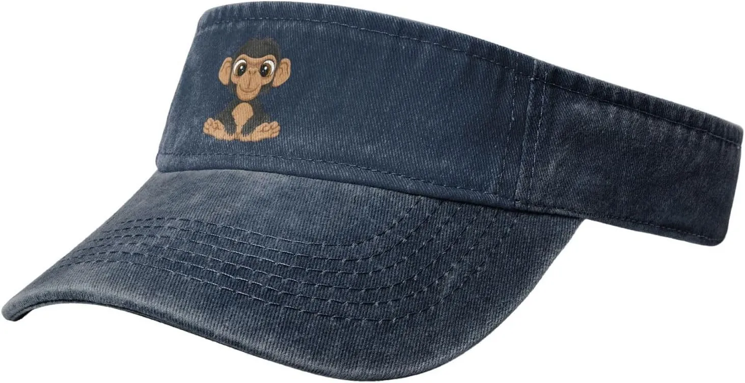 Naughty Monkey Sun Visor Hats Adjustable Baseball Cap for Women Men Sun Hat Golf Caps