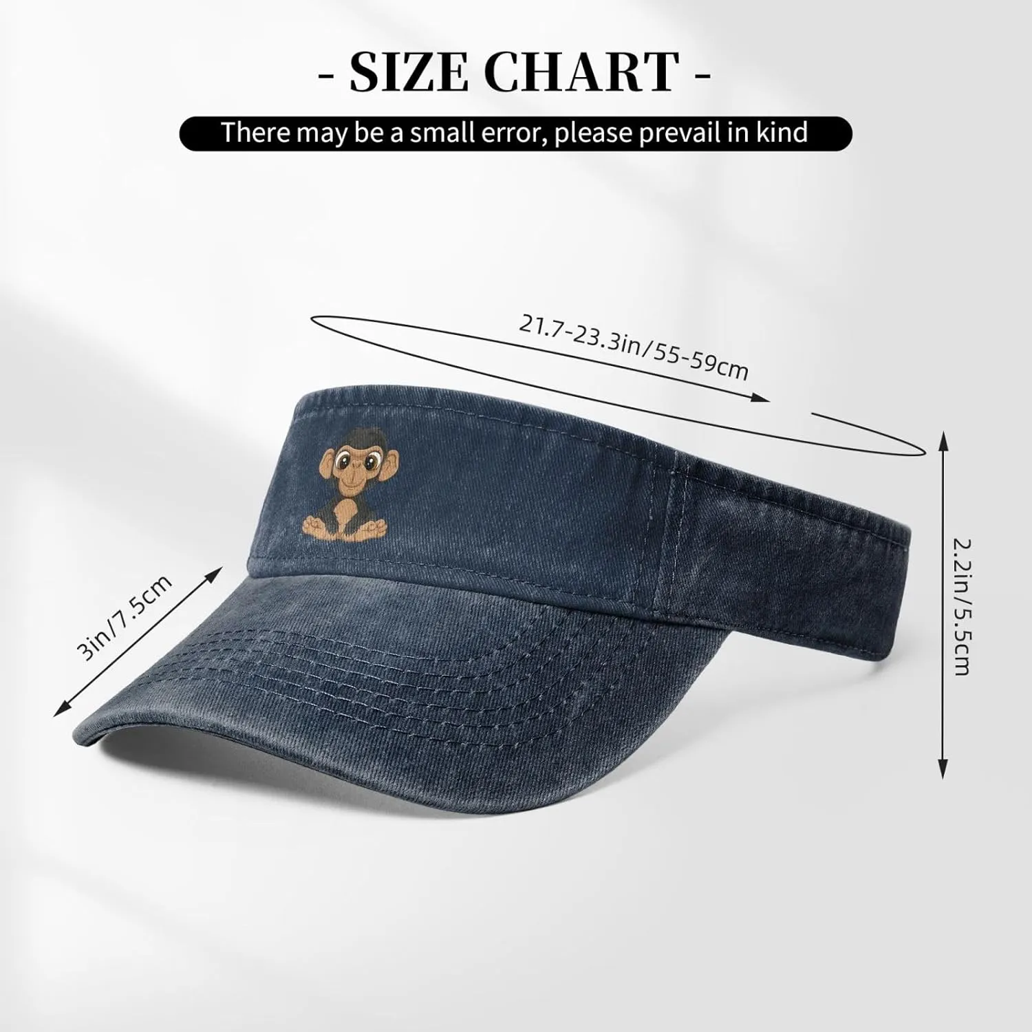 Naughty Monkey Sun Visor Hats Adjustable Baseball Cap for Women Men Sun Hat Golf Caps