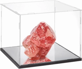 NBEADS Mirrored Clear Acrylic Box, Self-Assembly Collectibles Box Countertop Showcase Display Box for Office Home Storage, 10.39x10.39x10.16 inch
