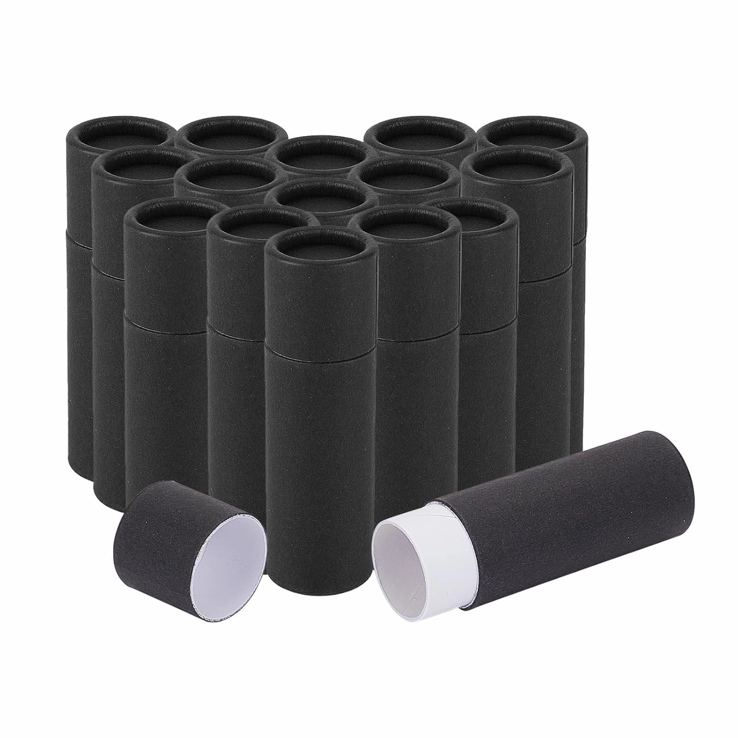 NICENEEDED 15 Pcs Paperboard Lip Balm Tubes, 0.4 Oz Kraft Paper Lipstick Tube, Cardboard Empty Deodorant Container Solid Perfume Tube Cosmetic Box for DIY Chapstick Deodorant Crayon