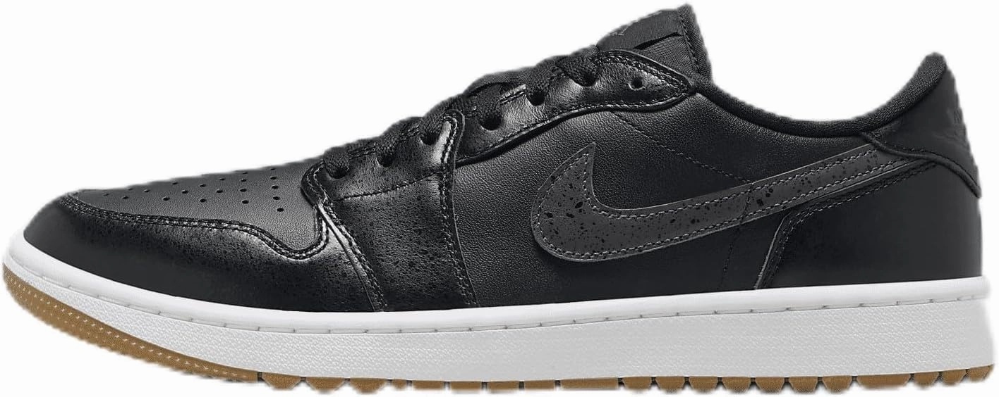 NIKE Air Jordan 1 Low G Golf Shoes (DD9315-005, Black/Gum Medium Brown/White/Anthracite) Size 3.5