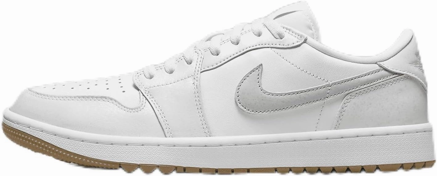 NIKE Air Jordan 1 Low G Golf Shoes (DD9315-111, White/Gum Medium Brown/Pure Platinum) Size 11.5