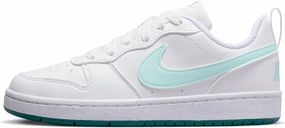 Nike Court Borough Low Recraft Big Kids' Shoes (DV5456-102, White/GEODE Teal/Jade ICE) Size 5