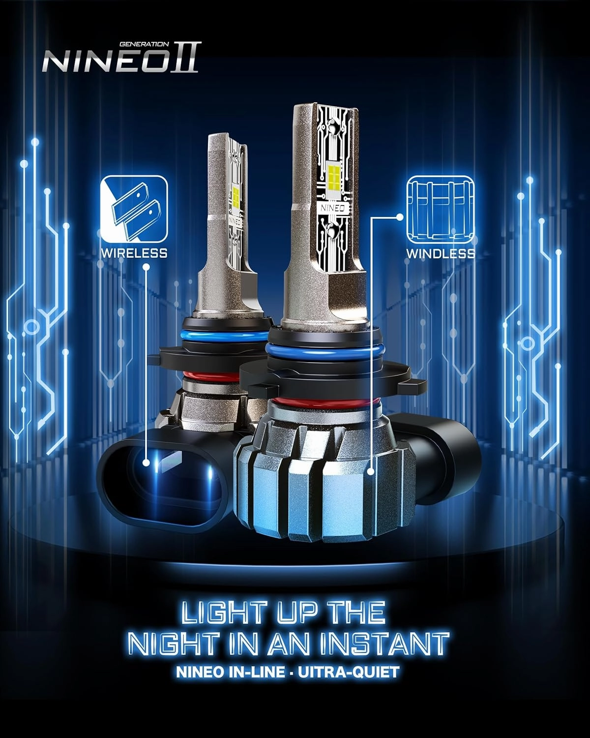 NINEO 9005 9006 Bulbs Combo, 9005 9006 Driving Light Bulbs, Plug and Play, Off-Road Use or Fog Light, Pack of 4